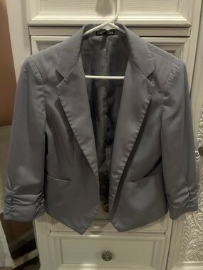 Express Women's Light Gray Fitted Blazer